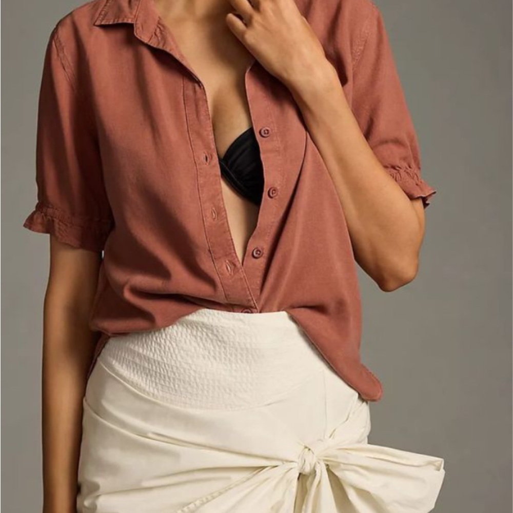 Cloth & Stone Brown Button Down Shirt